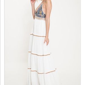 White embroidered boho sundress